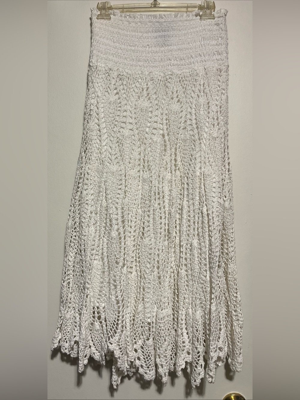 Bohemian Cafe Crochet Maxi Skirt - White